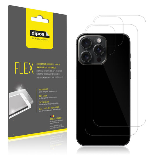 2x 3D Full Cover Schutzfolie für Apple iPhone 15 Pro Max Rückseite
