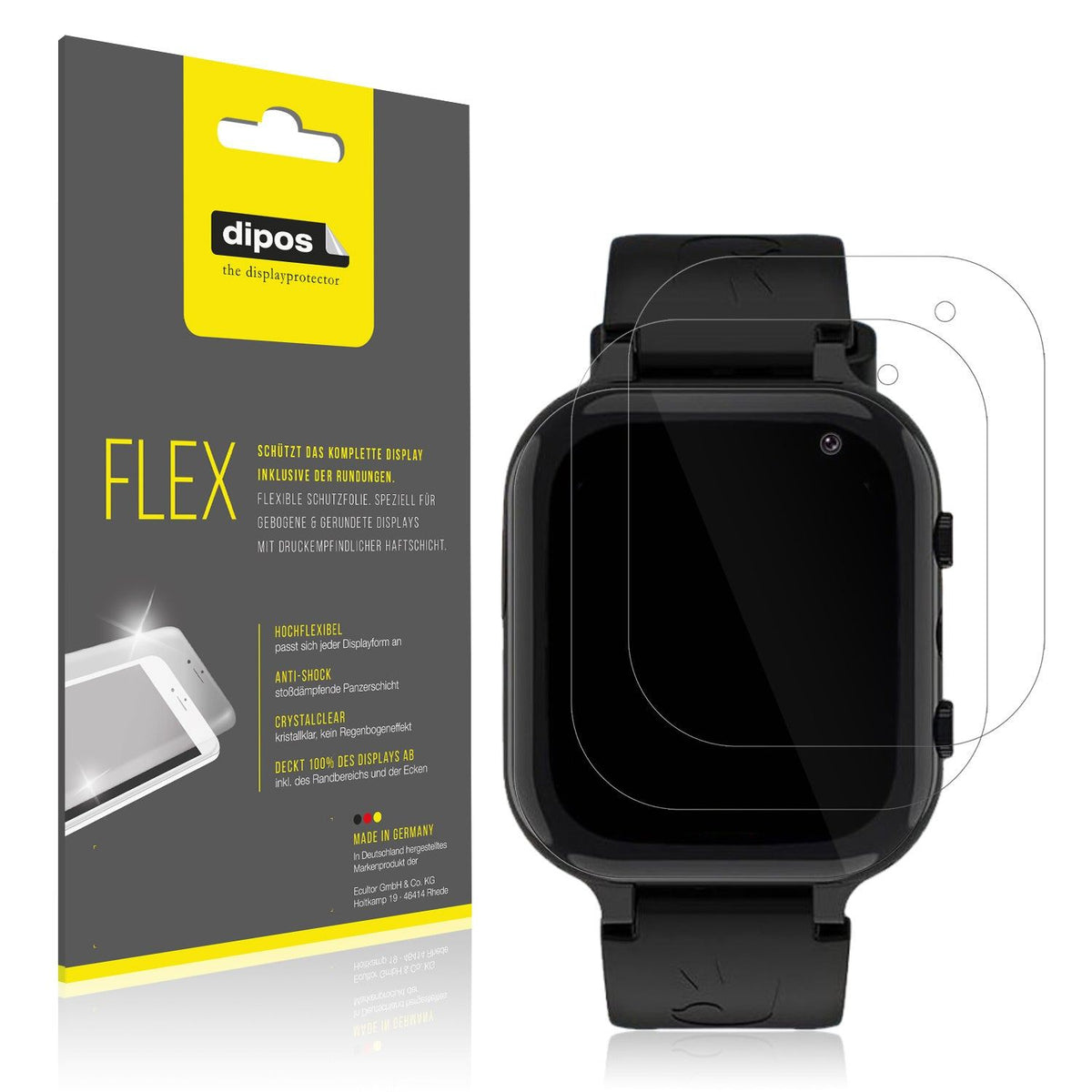 2x 3D Full Cover Schutzfolie für Ruopoem Smartwatch Kinder