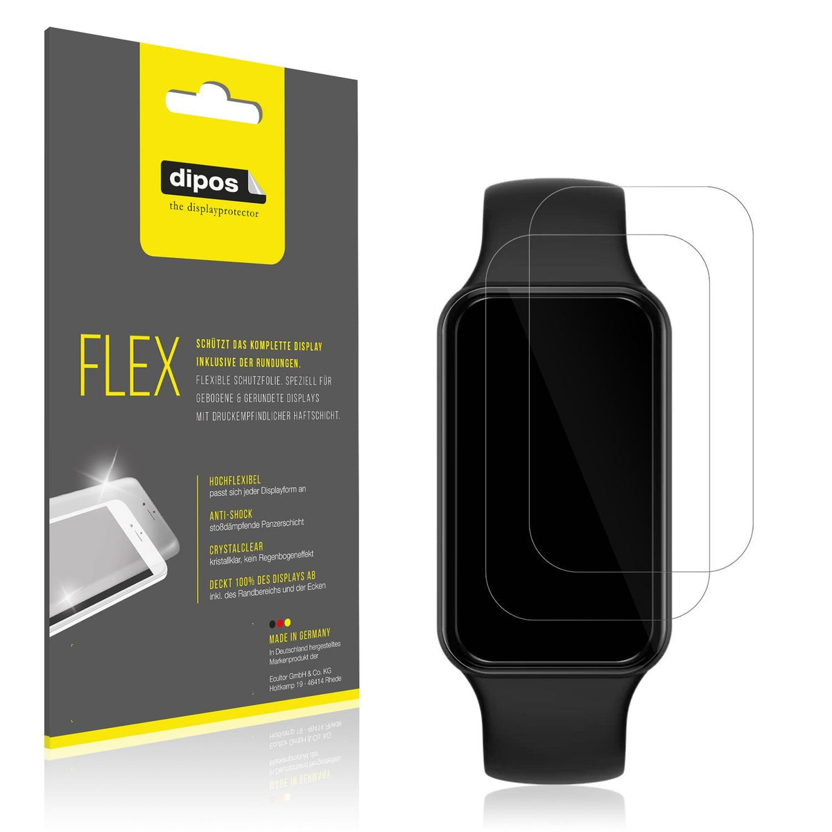 2x 3D Full Cover Schutzfolie für Huami Amazfit Band 7