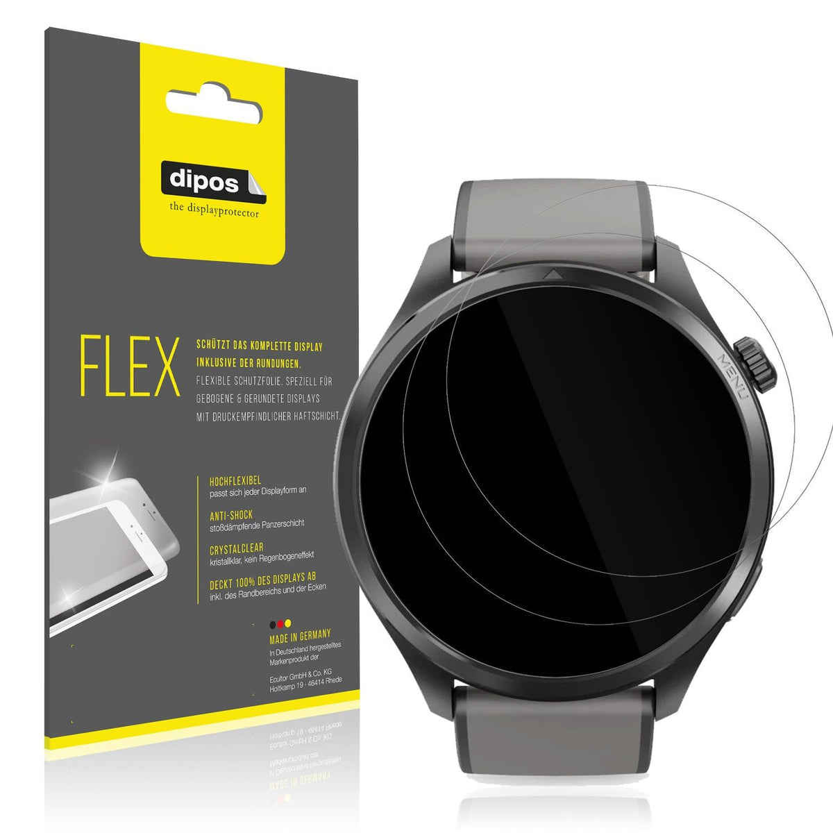 2x 3D Full Cover Schutzfolie für Hama 9000 Smartwatch