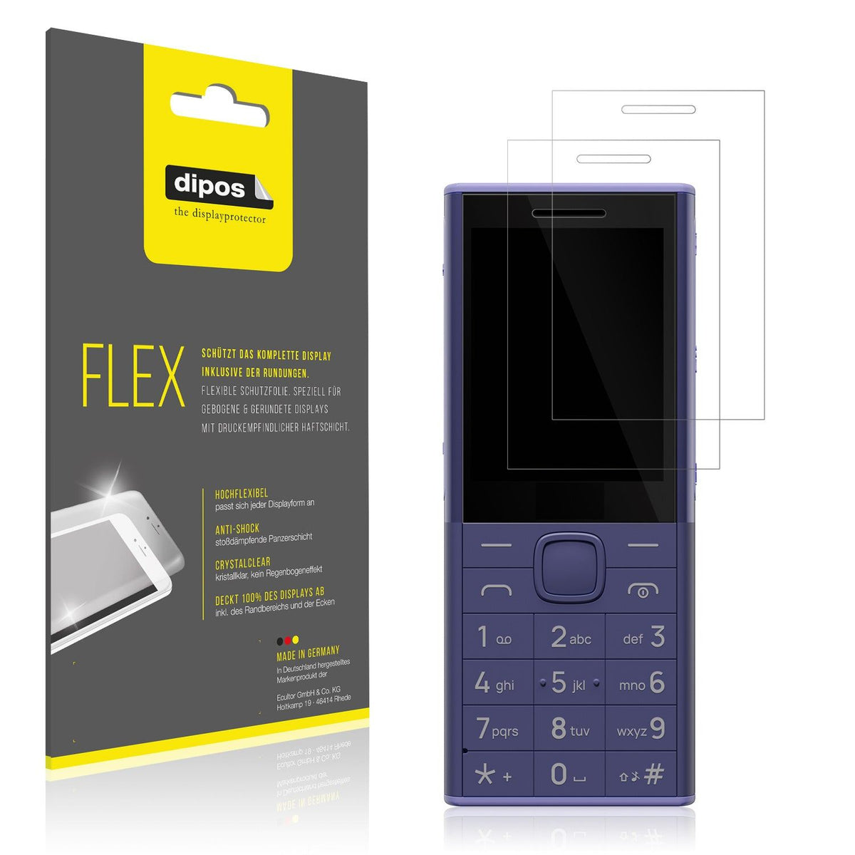 2x 3D Full Cover Schutzfolie für HMD 150 Music