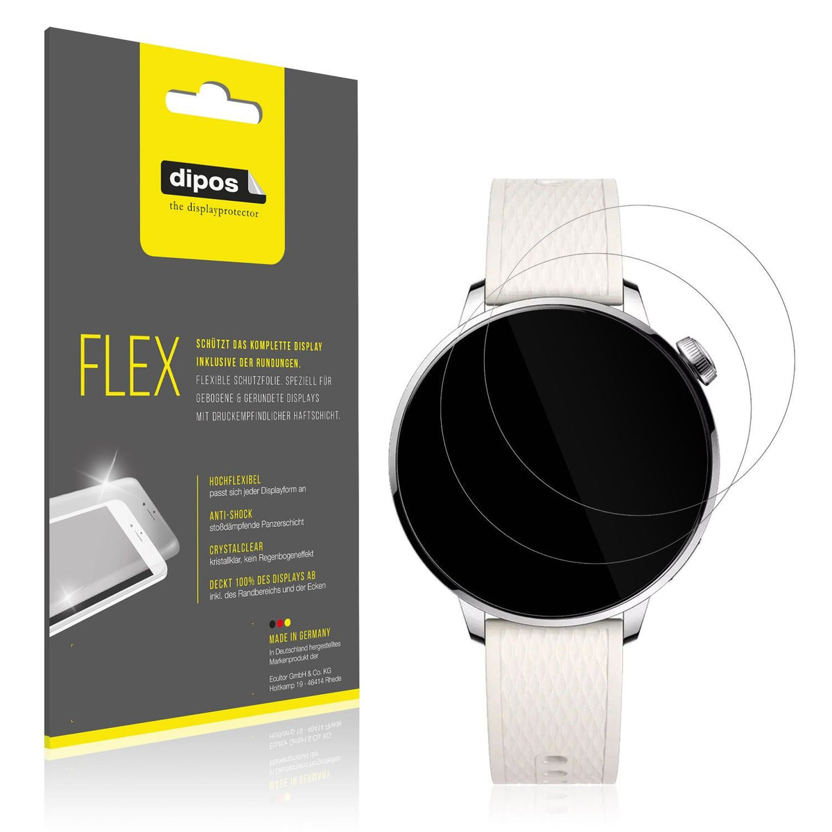 2x 3D Full Cover Schutzfolie für Oppo Watch X2 Mini