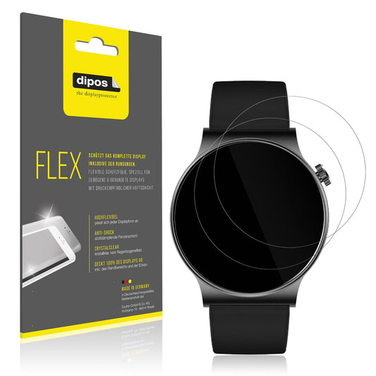2x 3D Full Cover Schutzfolie für OOQE Watch CS PRO