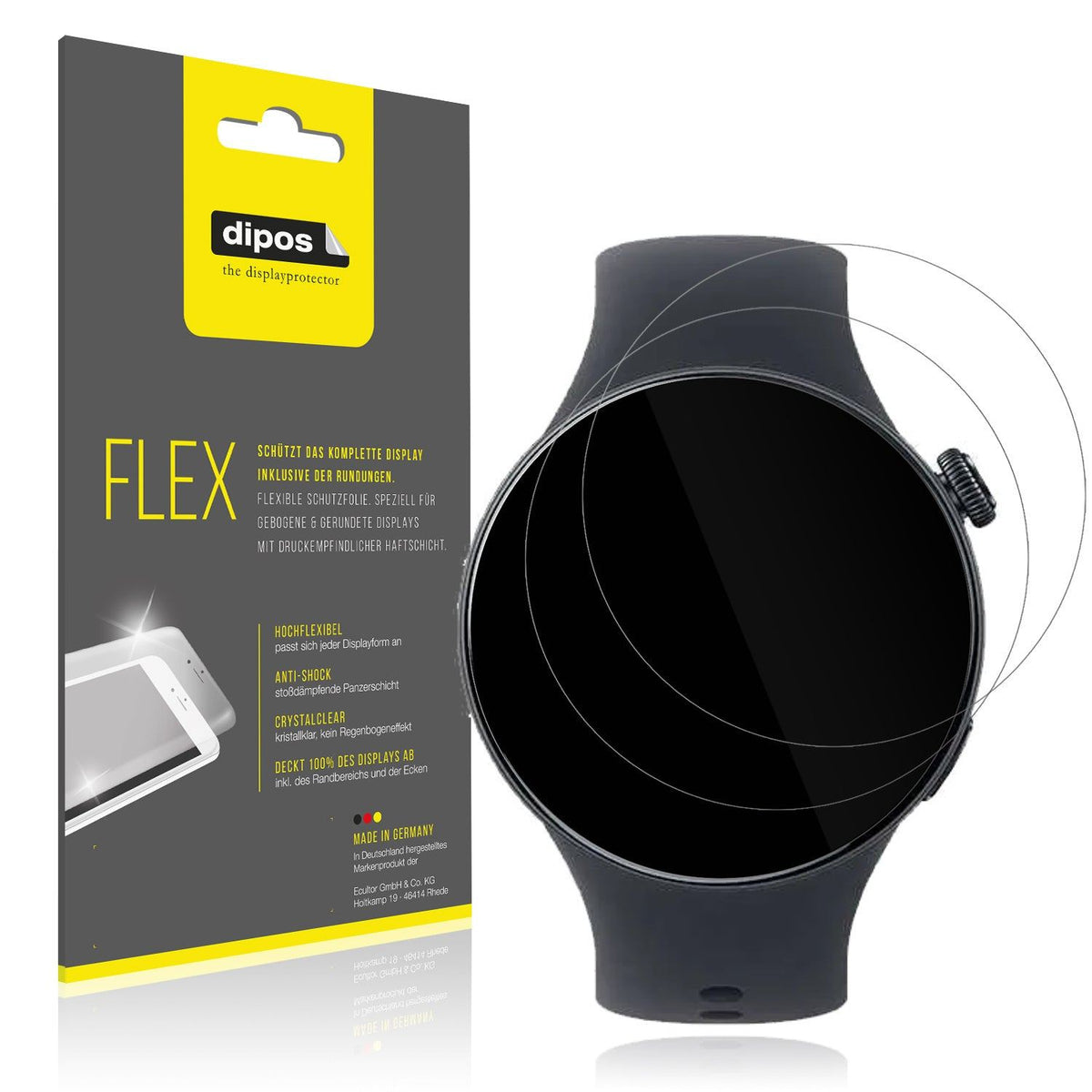 2x 3D Full Cover Schutzfolie für Vivo Watch 5