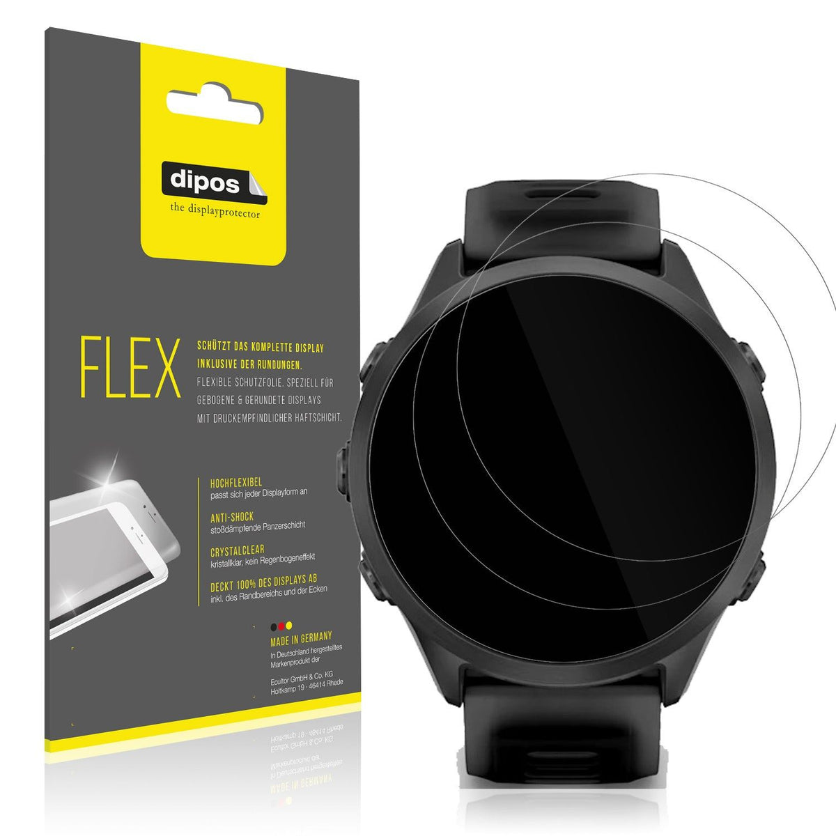 2x 3D Full Cover Schutzfolie für Garmin Forerunner 570 42mm