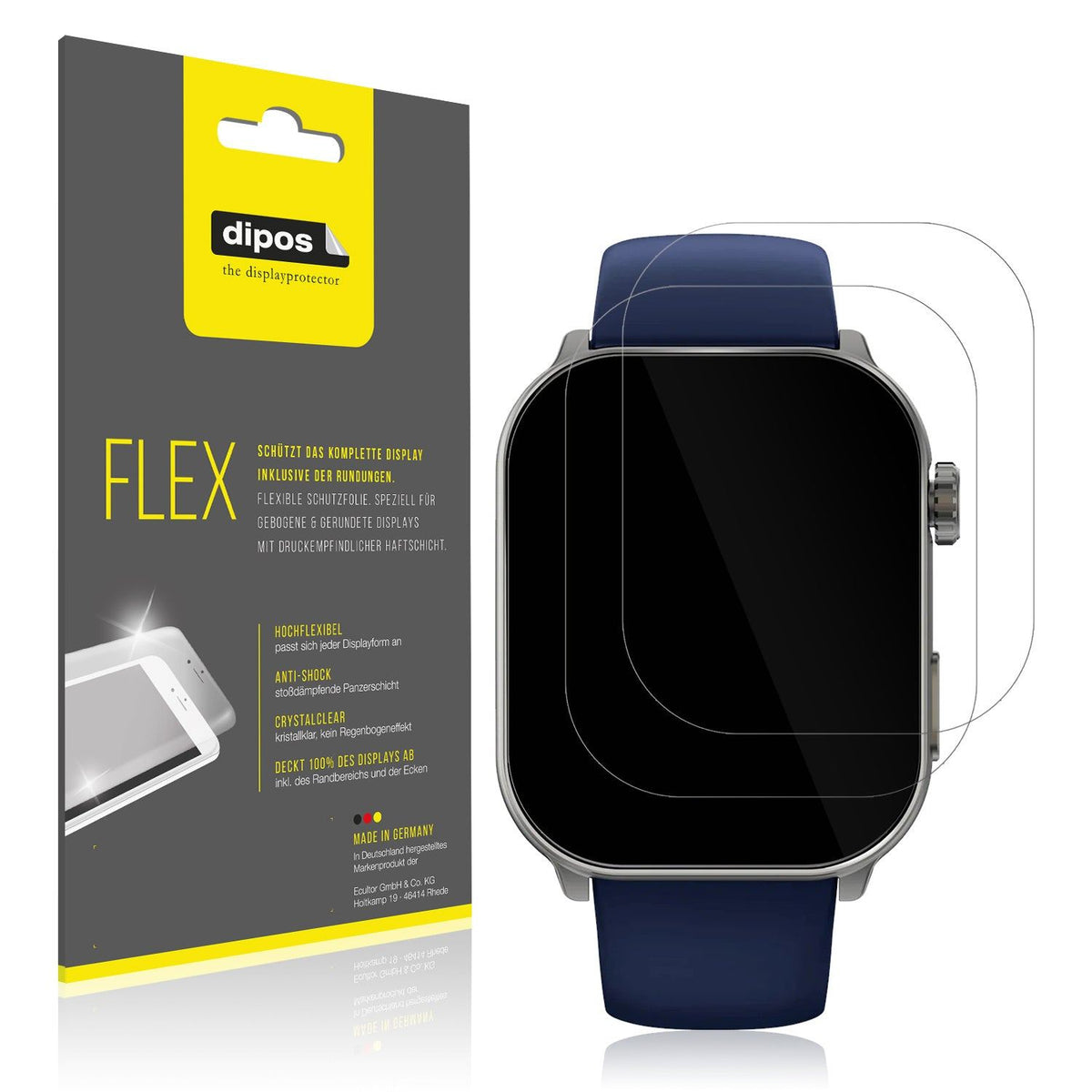 2x 3D Full Cover Schutzfolie für GARD PRO Health Smartwatch 3 41mm