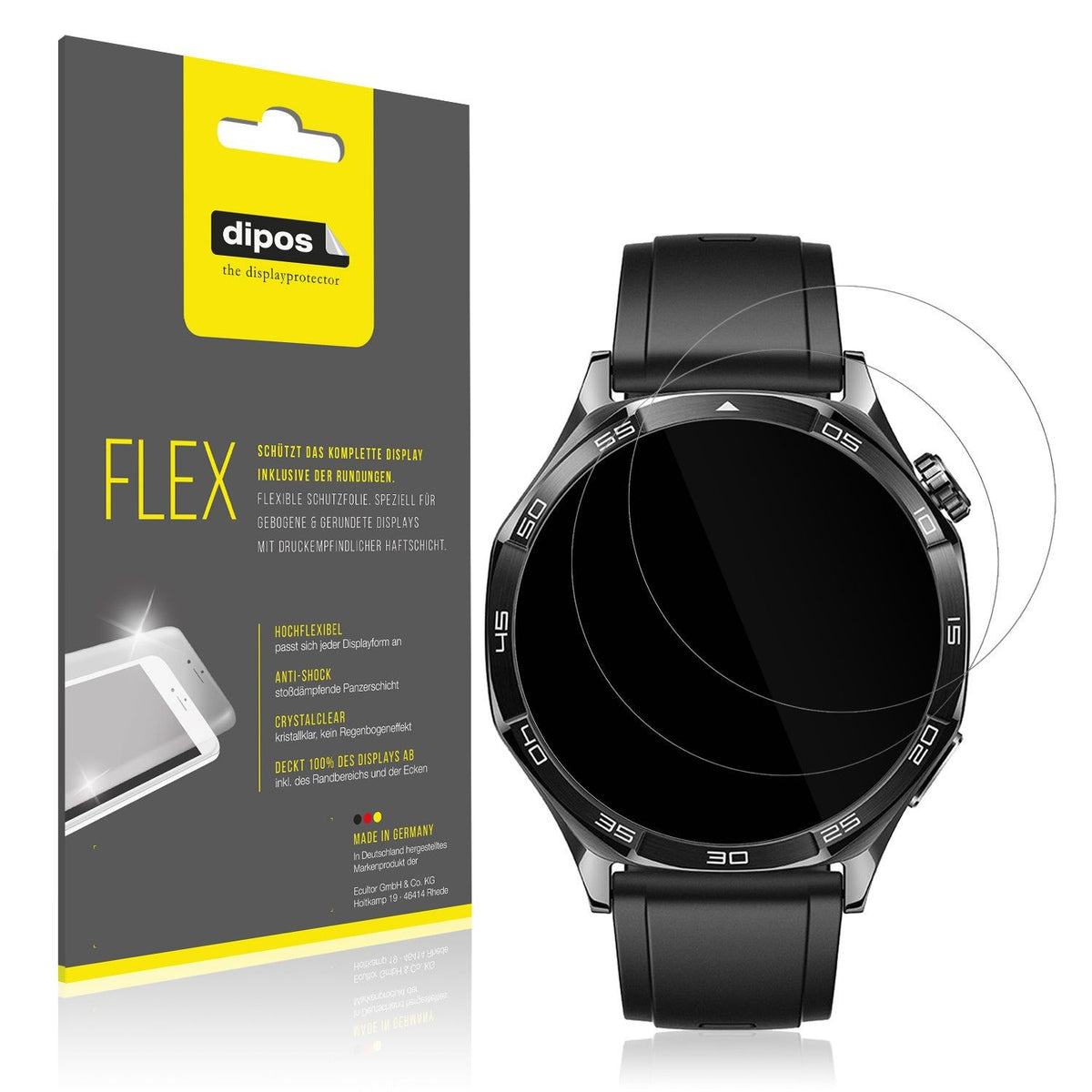 2x 3D Full Cover Schutzfolie für Huawei Watch 5 46mm