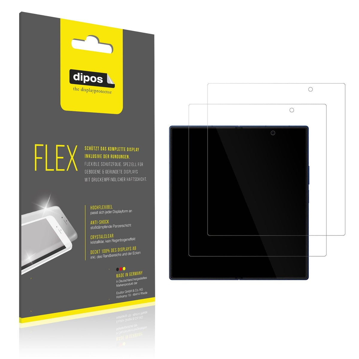 2x 3D Full Cover Schutzfolie für Samsung Galaxy Z Fold7 Innenseite