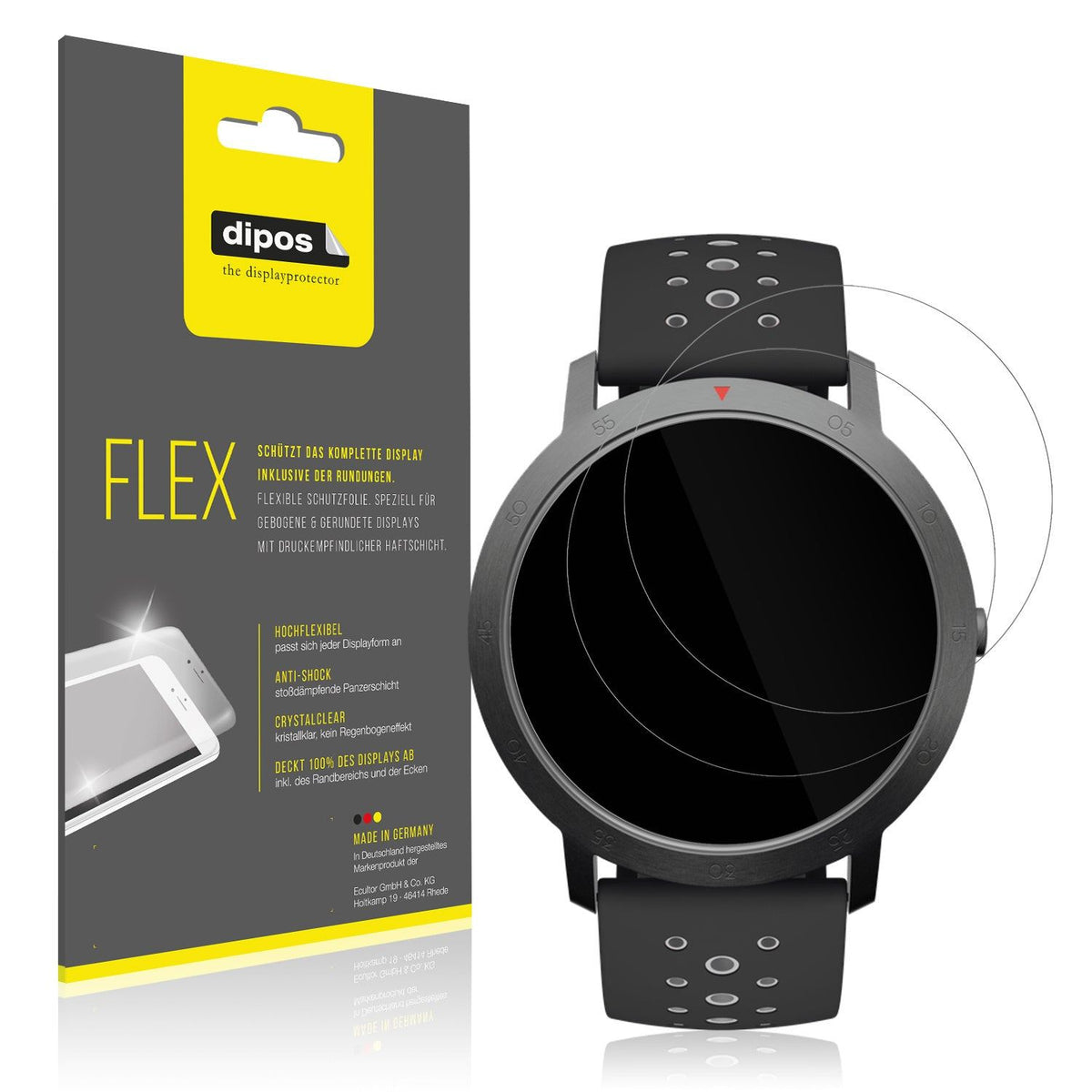 2x 3D Full Cover Schutzfolie für Withings Steel HR 36mm