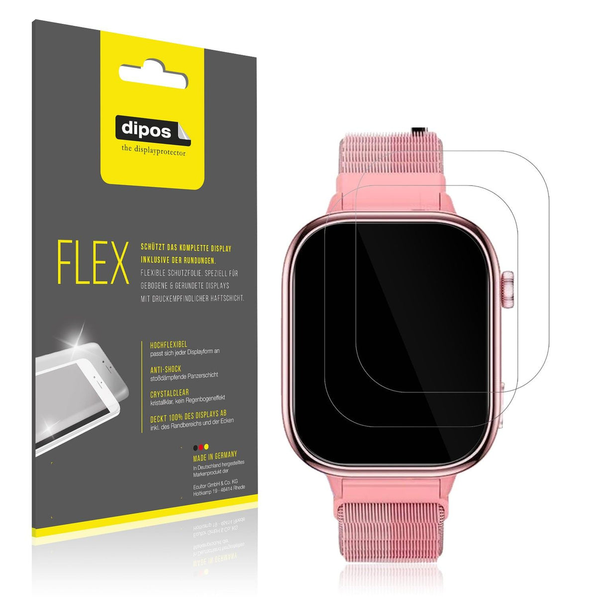 2x 3D Full Cover Schutzfolie für JoJoego Smartwatch Kinder