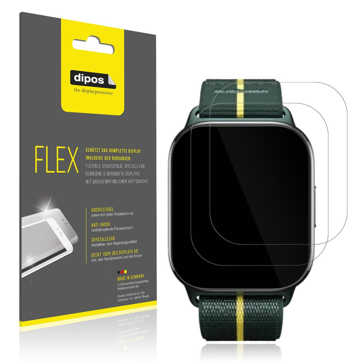 2x 3D Full Cover Schutzfolie für Motorola Moto Watch Fit 1.9 Zoll