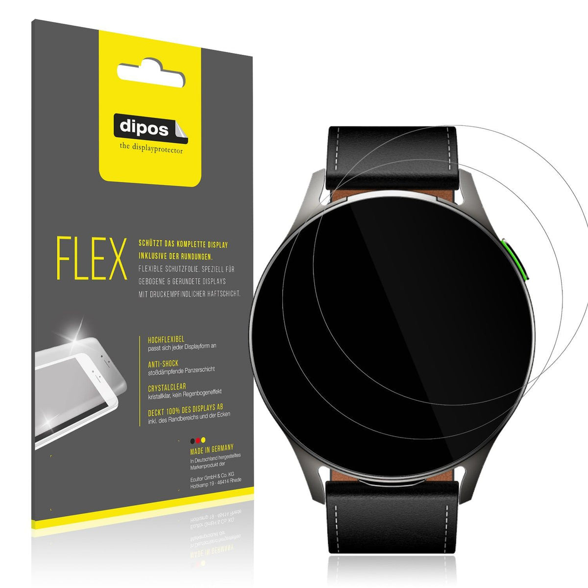 2x 3D Full Cover Schutzfolie für Infinix XWatch Pods