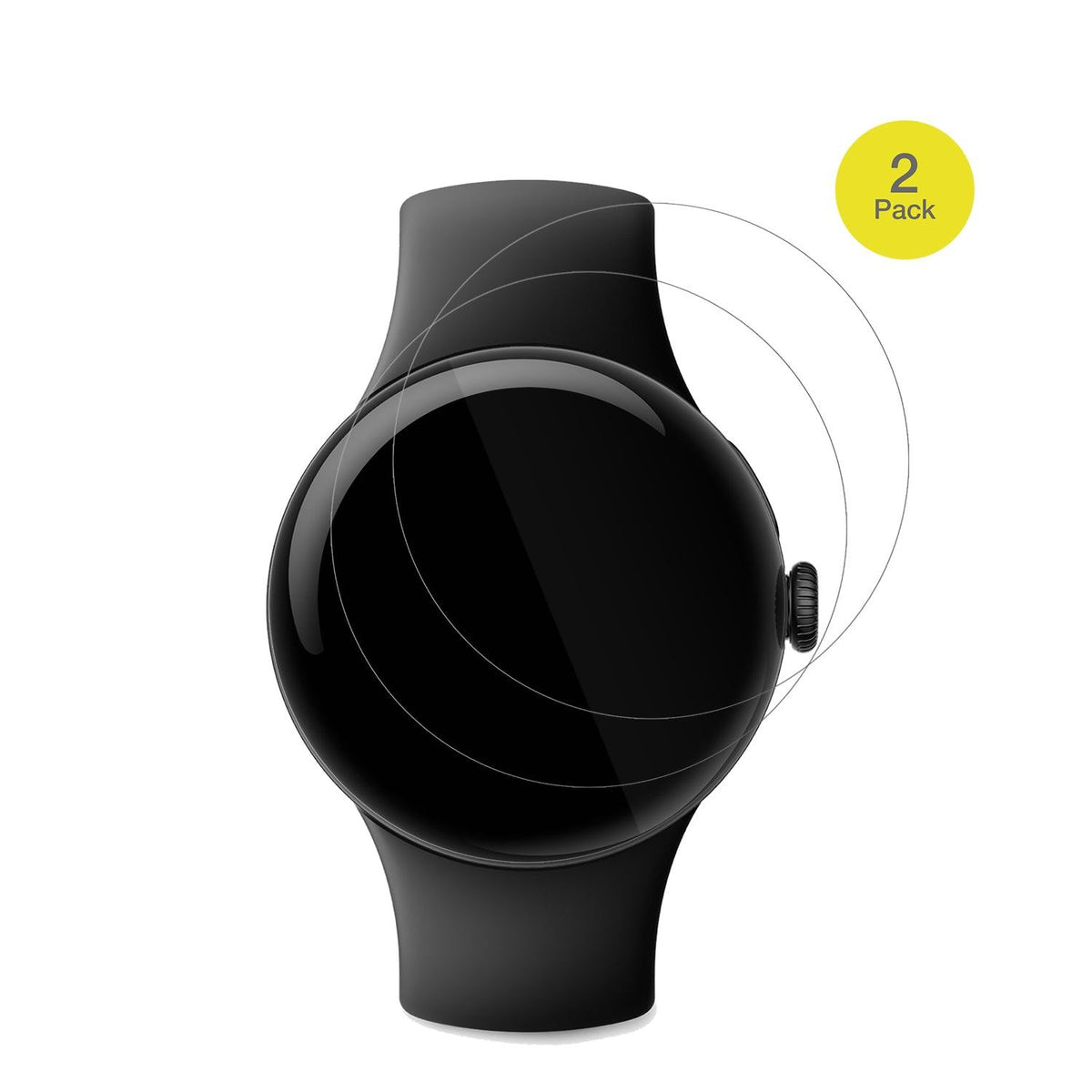 2x 3D Full Cover Schutzfolie für Google Pixel Watch 1