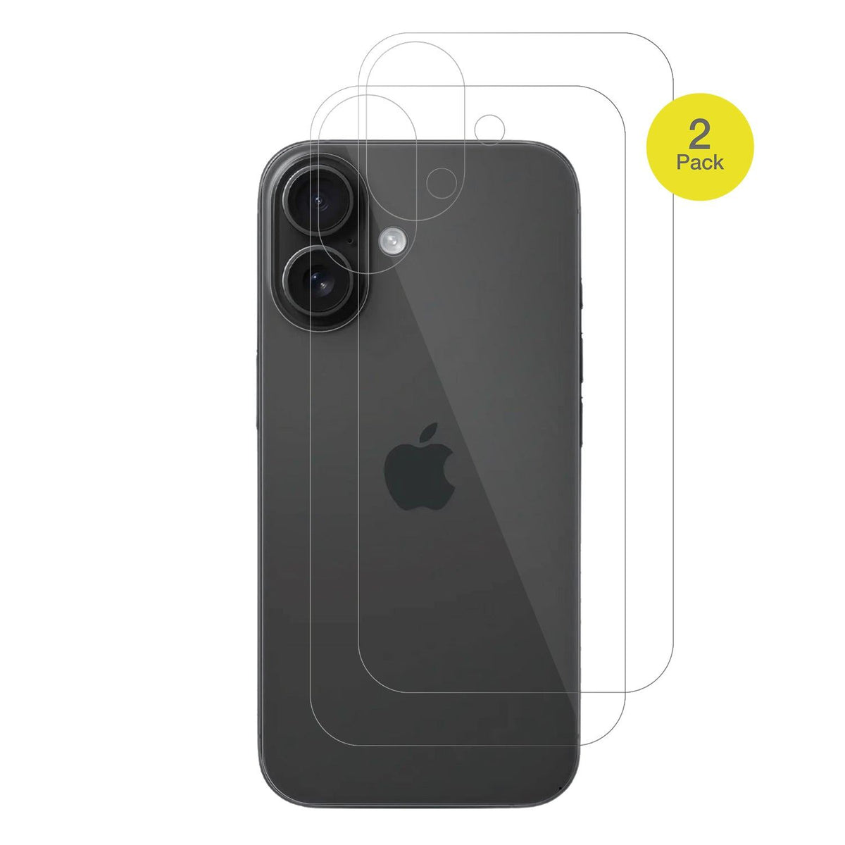 2x 3D Full Cover Schutzfolie für Apple iPhone 16 Rückseite