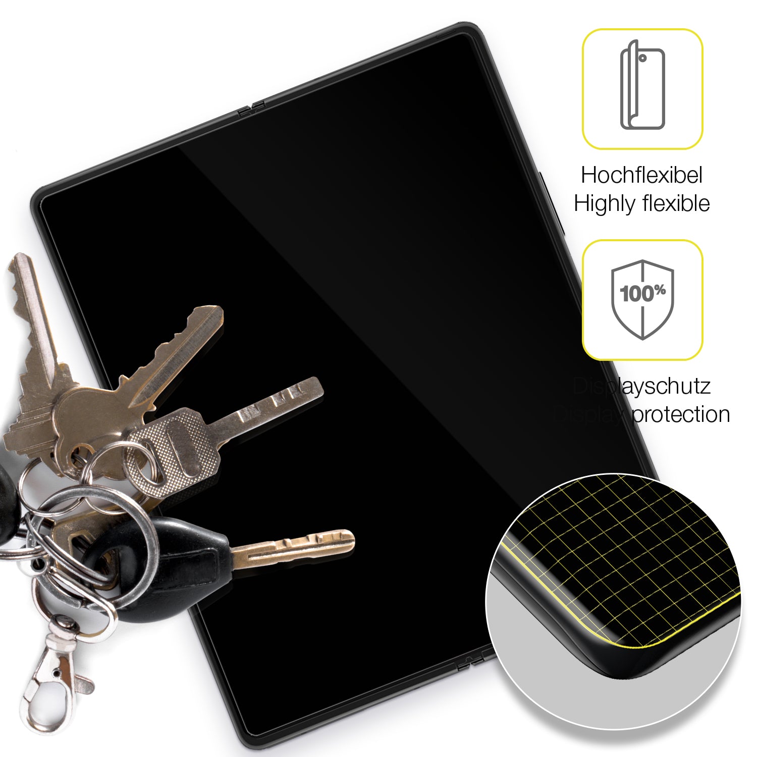 dipos Displayschutz für Samsung Galaxy Fold 4, transparente Oberfläche, geringe Dicke und perfekte Passform
