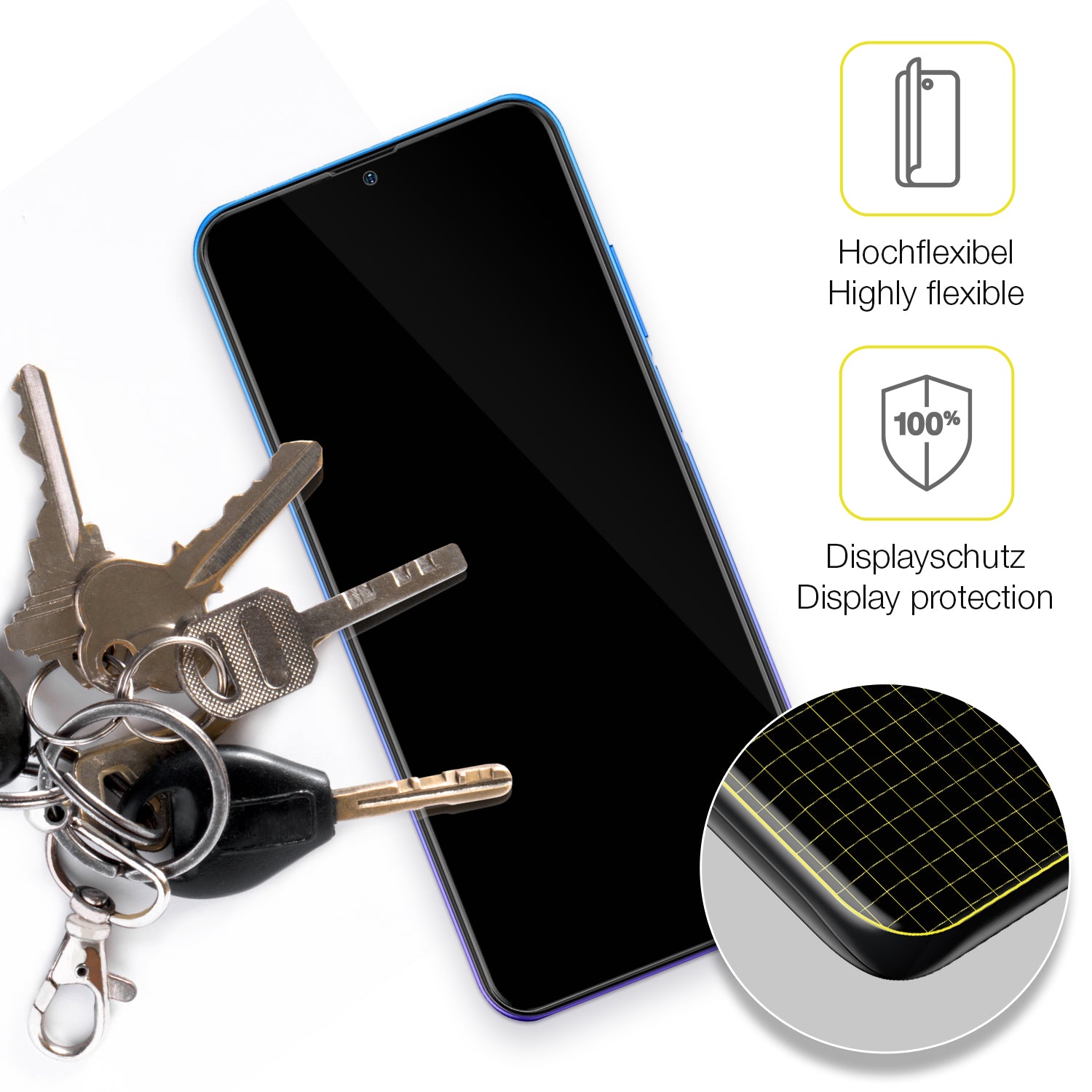 dipos Displayschutz für Ulefone Note 12P, transparente Oberfläche, geringe Dicke und perfekte Passform