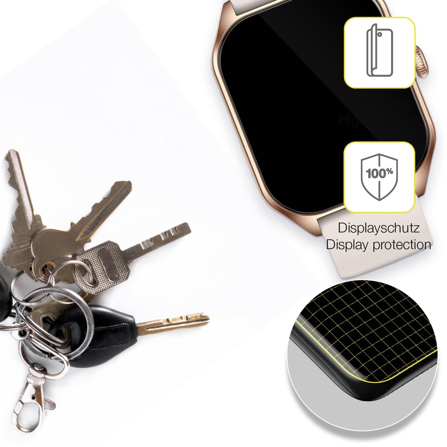 2x 3D Full Cover Schutzfolie für ZIMAOER Smartwatch 1.85 Zoll