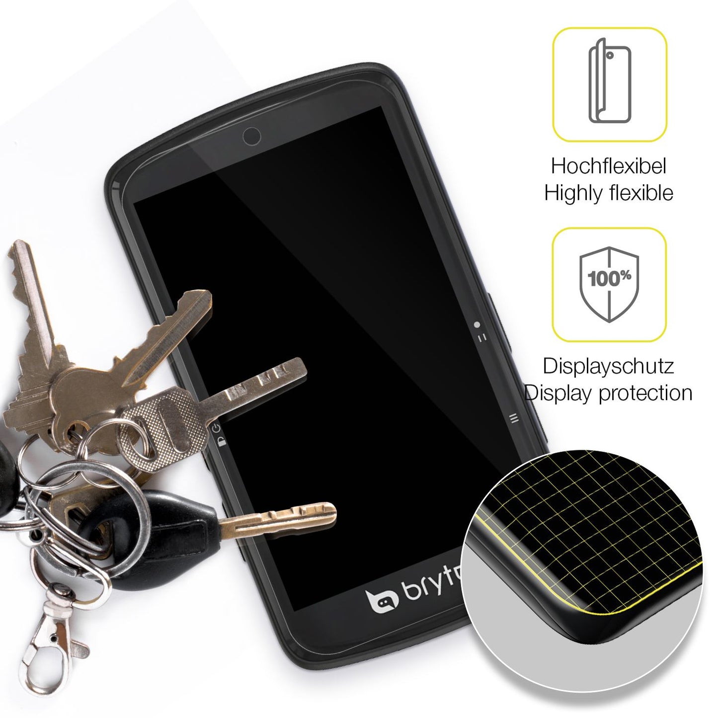 2x 3D Full Cover Schutzfolie für Bryton Rider S810