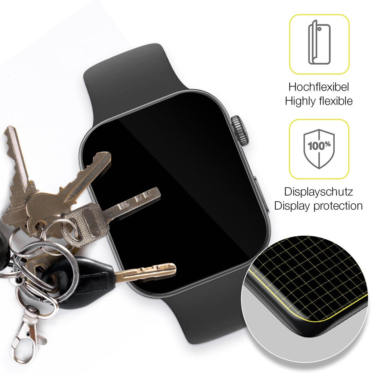 2x 3D Full Cover Schutzfolie für Huawei Watch Fit 4