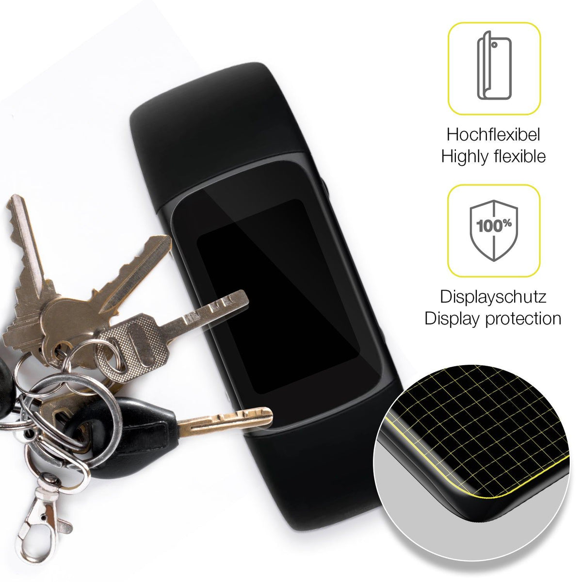 2x 3D Full Cover Schutzfolie für Fitbit Charge 6
