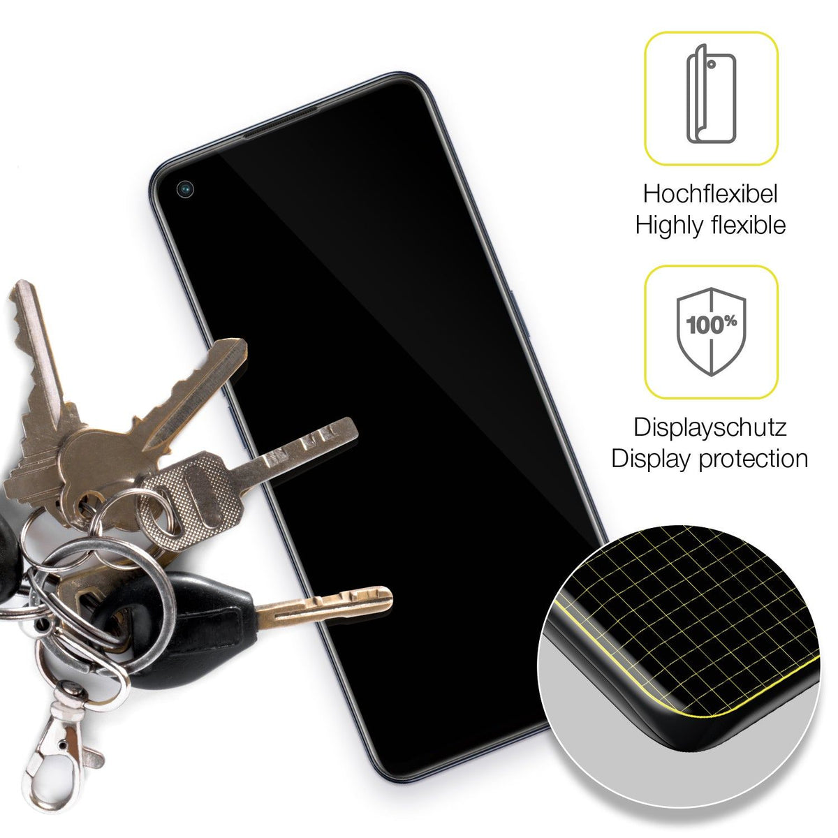 1x 3D Full Cover Schutzfolie für OPPO Reno7 4G