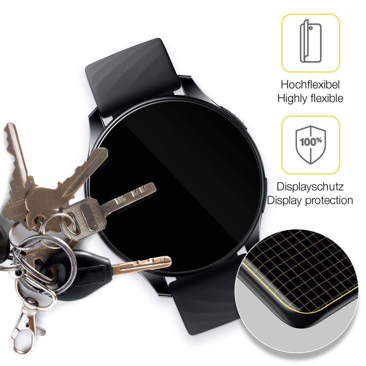 2x 3D Full Cover Schutzfolie für OnePlus Nord Smartwatch