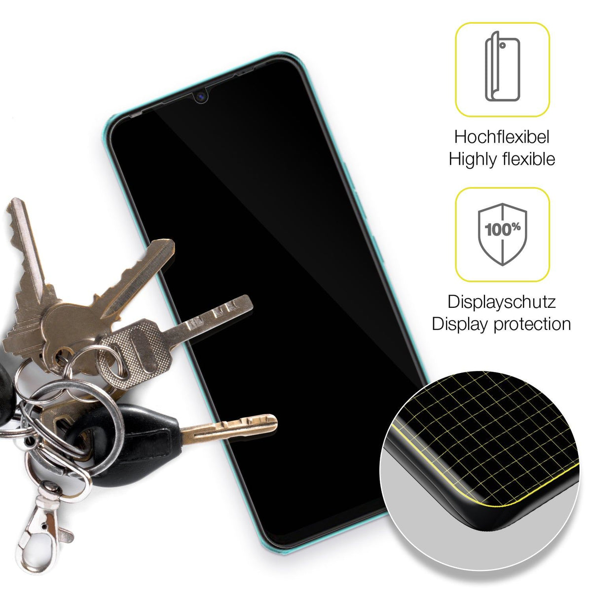 3x 3D Full Cover Schutzfolie für TECNO Spark 8C