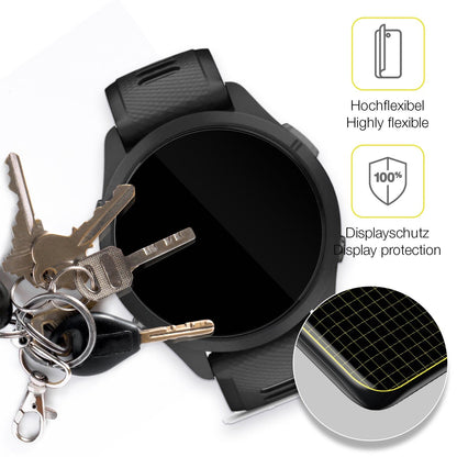 2x 3D Full Cover Schutzfolie für Garmin Forerunner 265s 42mm