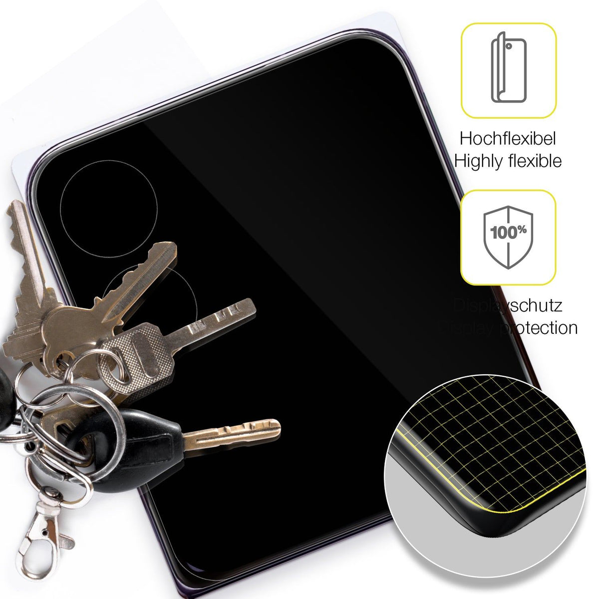 2x 3D Full Cover Schutzfolie für Xiaomi Mi Mix Flip (Frondisplay)
