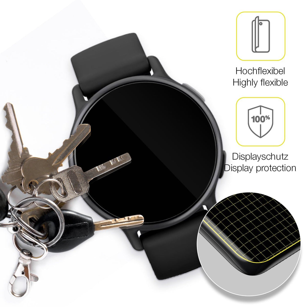 2x 3D Full Cover Schutzfolie für Garmin Vivoactive 5