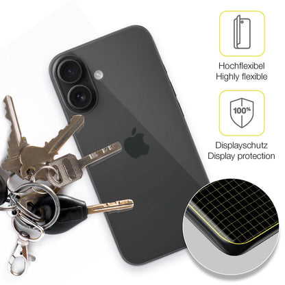 2x 3D Full Cover Schutzfolie für Apple iPhone 16 Rückseite
