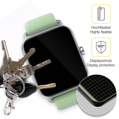 2x 3D Full Cover Schutzfolie für Woneligo W19 Smartwatch