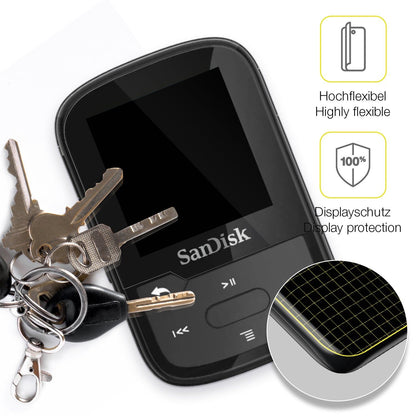 2x 3D Full Cover Schutzfolie für SanDisk Clip Sport Plus
