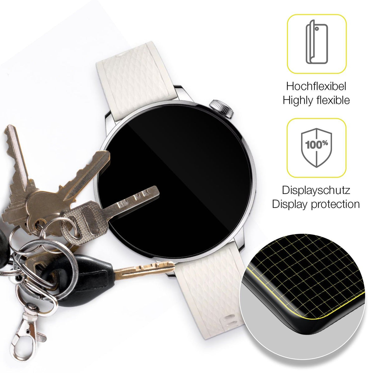 2x 3D Full Cover Schutzfolie für Oppo Watch X2 Mini