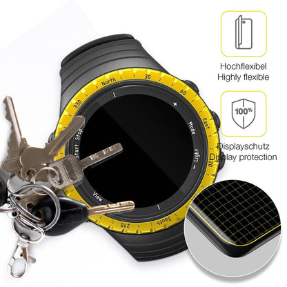 2x 3D Full Cover Schutzfolie für Suunto Core Black Yellow