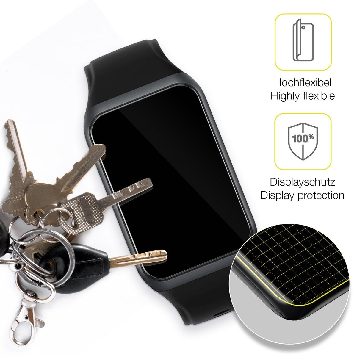 2x 3D Full Cover Schutzfolie für Oppo Band 2