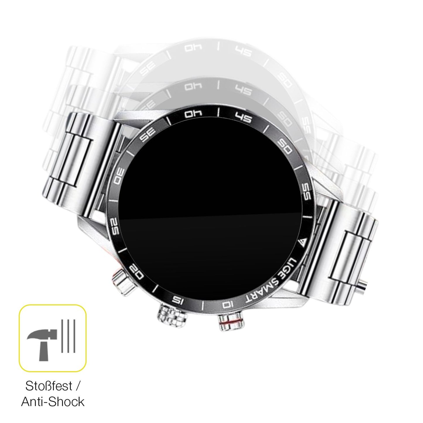 2x 3D Full Cover Schutzfolie für Lige ASD-ST2-B-PRO 1.43 Zoll