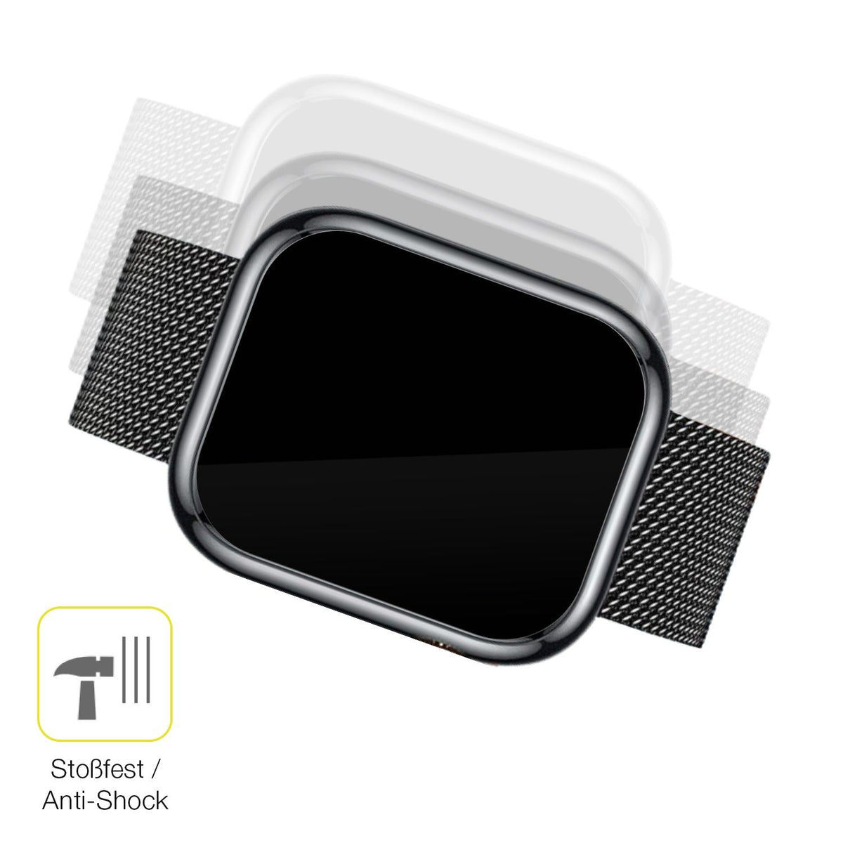 2x 3D Full Cover Schutzfolie für Ruxingx 1.47 Zoll Smartwatch