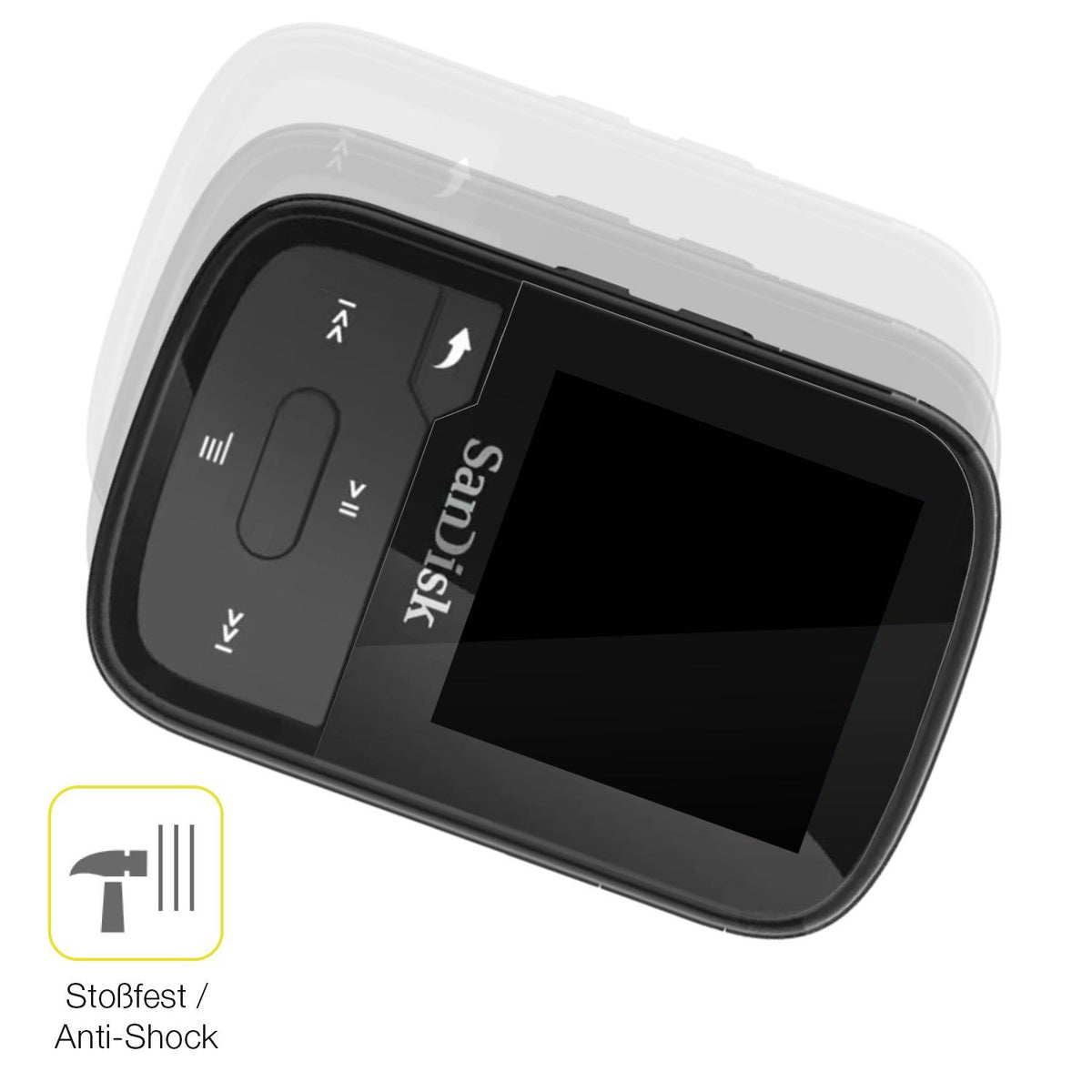 2x 3D Full Cover Schutzfolie für SanDisk Clip Sport Plus