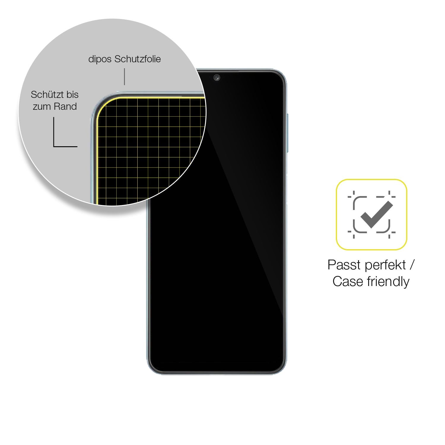 Schutzfolie mit optimaler Passform, zur Verwendung mit Hüllen geeignet