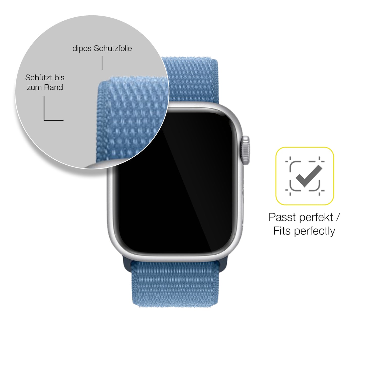 2x 3D Full Cover Schutzfolie für Apple Watch Series 9 41mm