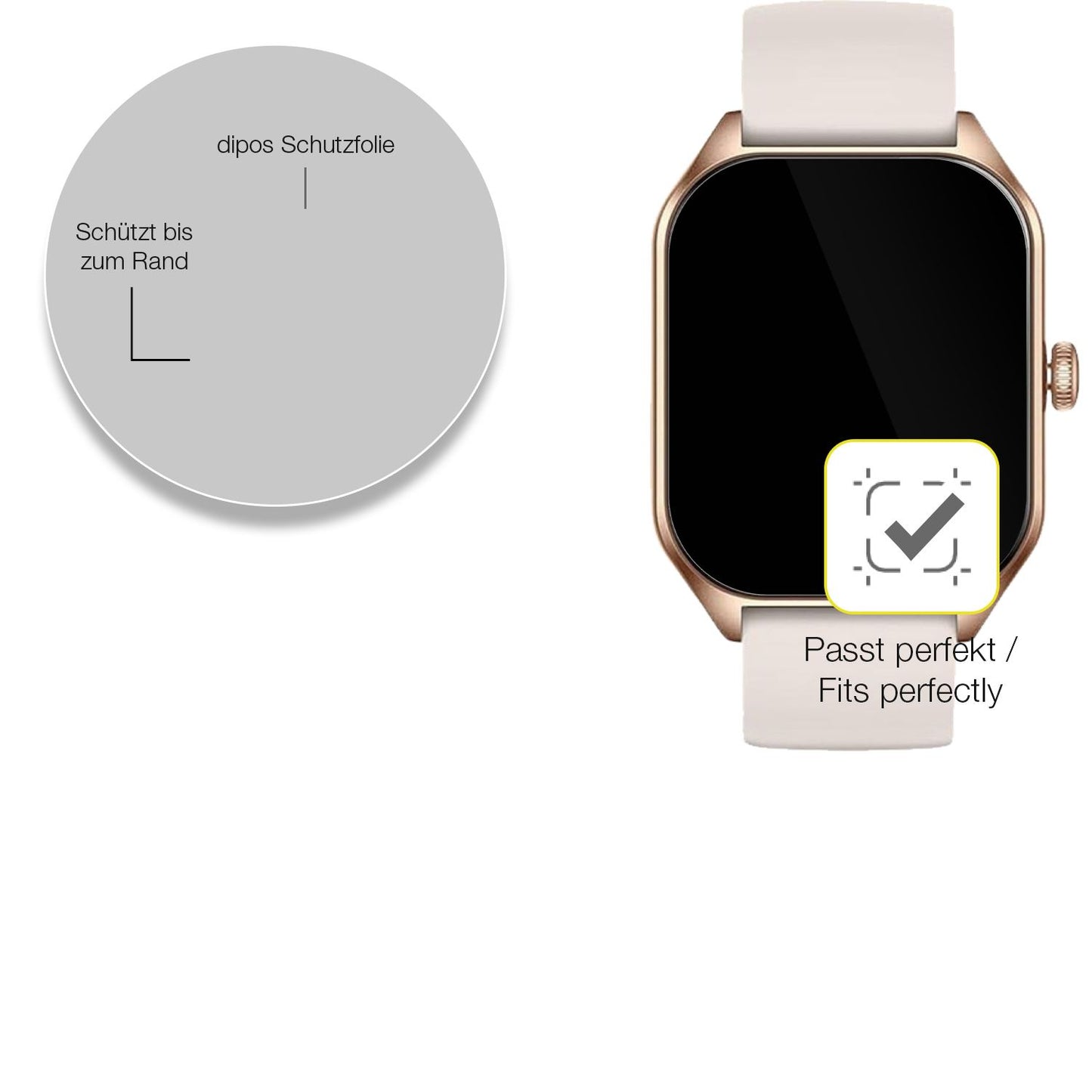 2x 3D Full Cover Schutzfolie für ZIMAOER Smartwatch 1.85 Zoll