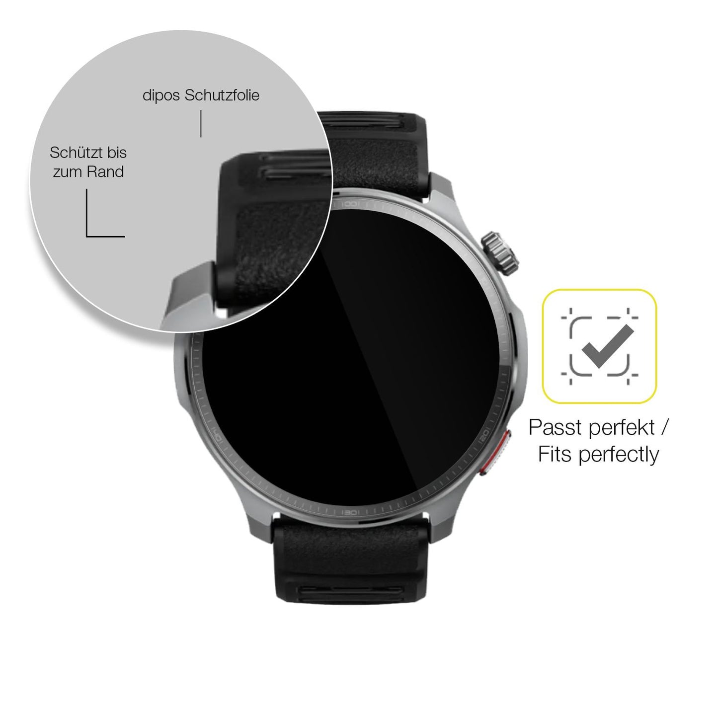 2x 3D Full Cover Schutzfolie für Huami Amazfit Balance 2 XT