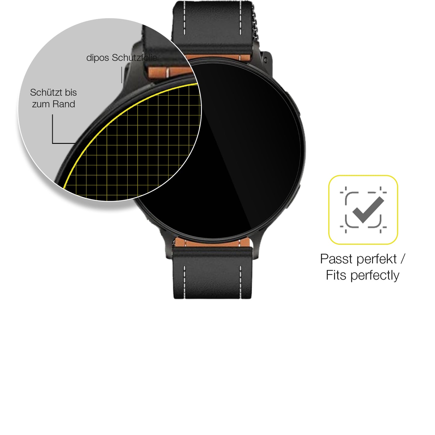 2x 3D Full Cover Schutzfolie für Pireware Nano Smartwatch