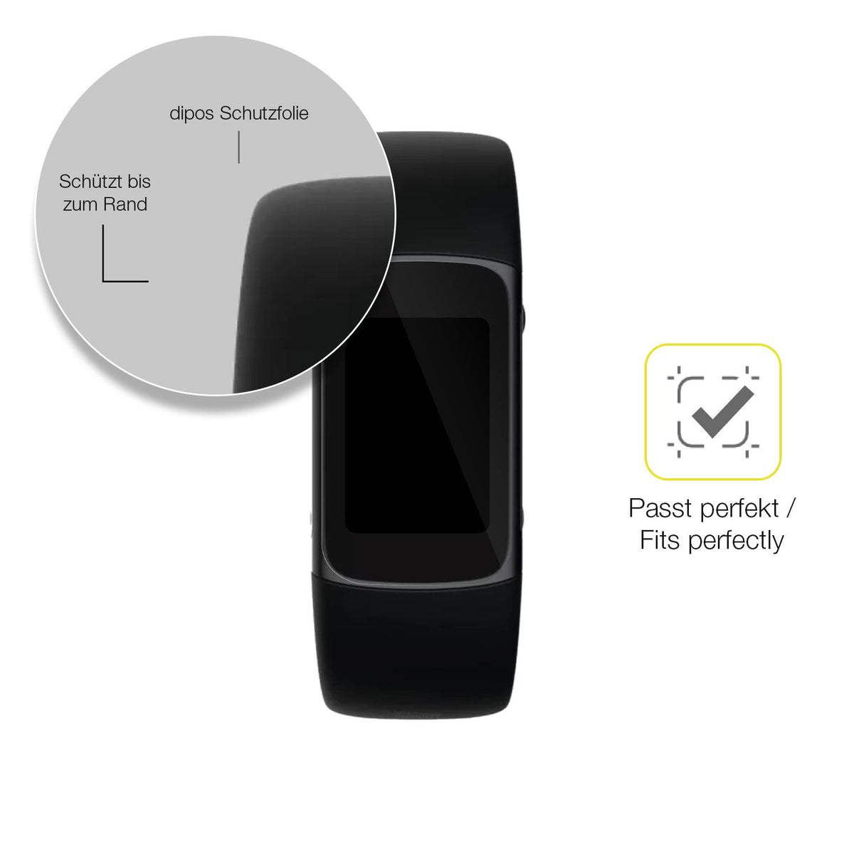 2x 3D Full Cover Schutzfolie für Fitbit Charge 6
