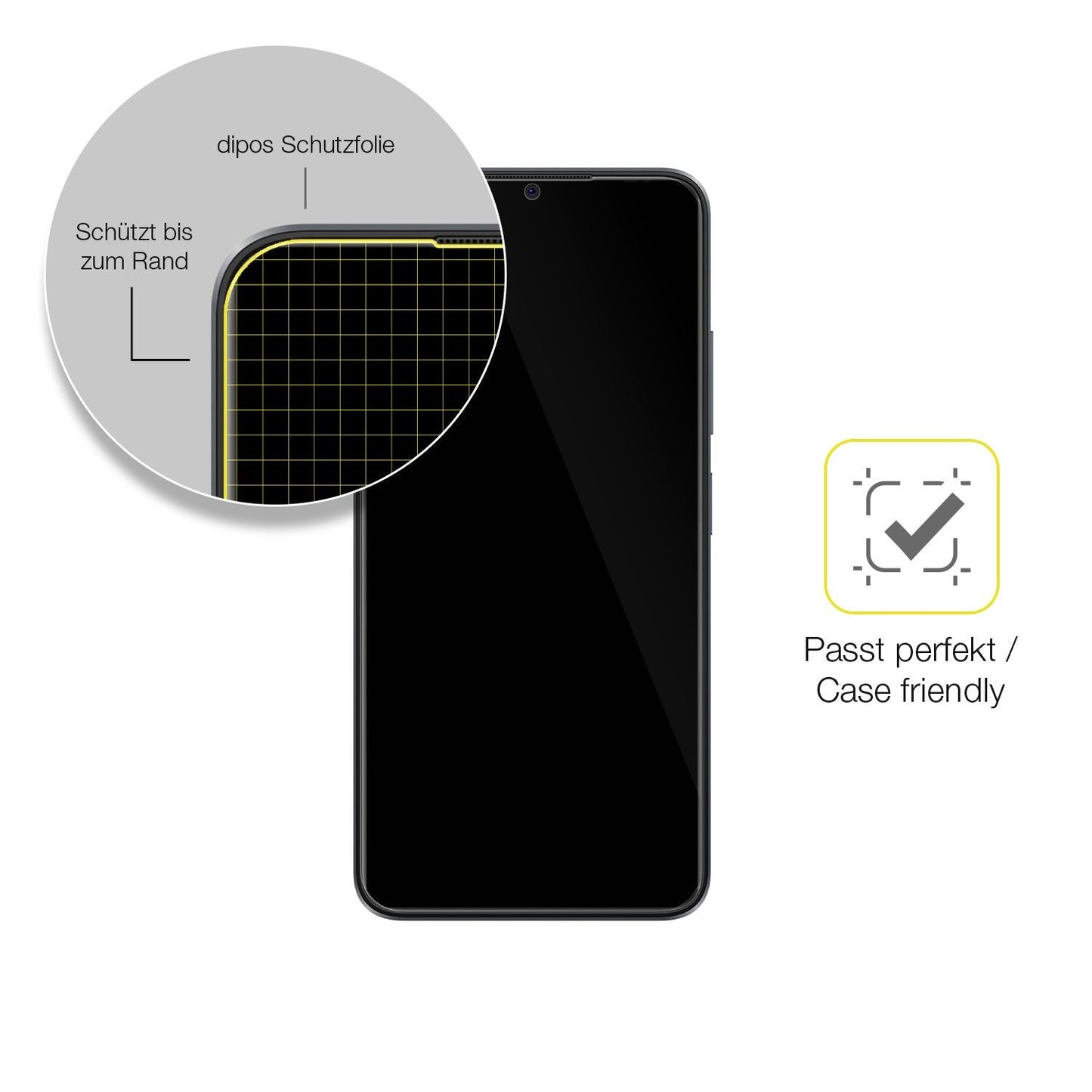 2x 3D Full Cover Schutzfolie für ZTE Blade A54 4G