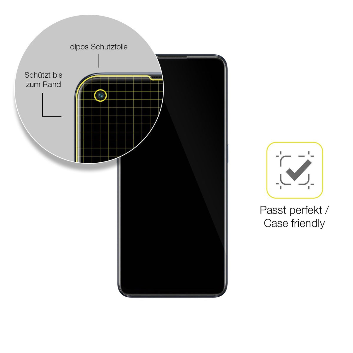 1x 3D Full Cover Schutzfolie für OPPO Reno7 4G