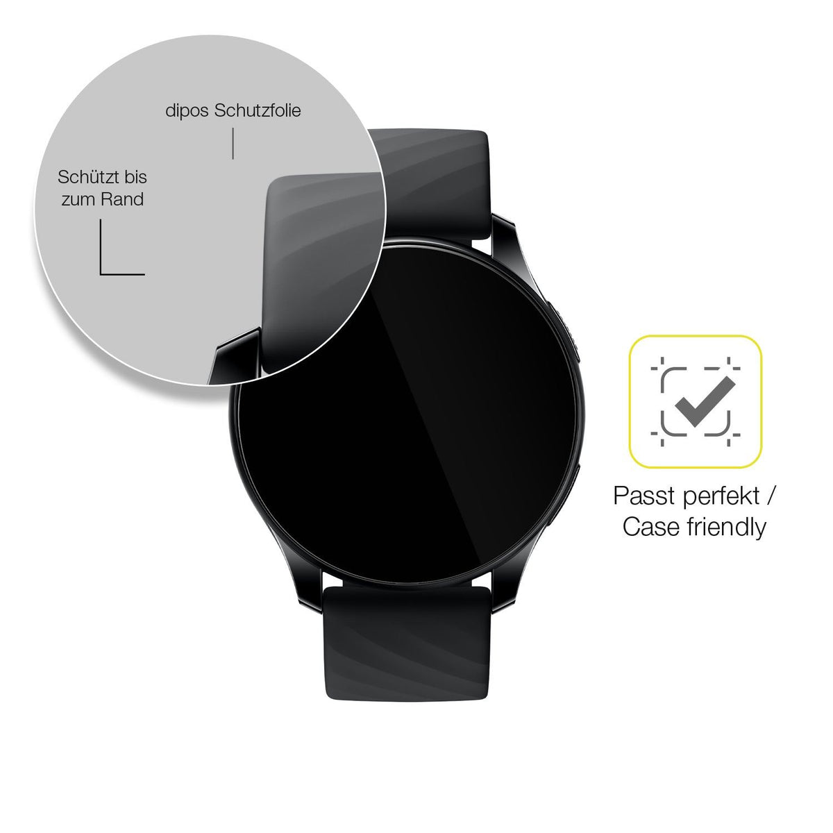 2x 3D Full Cover Schutzfolie für OnePlus Nord Smartwatch