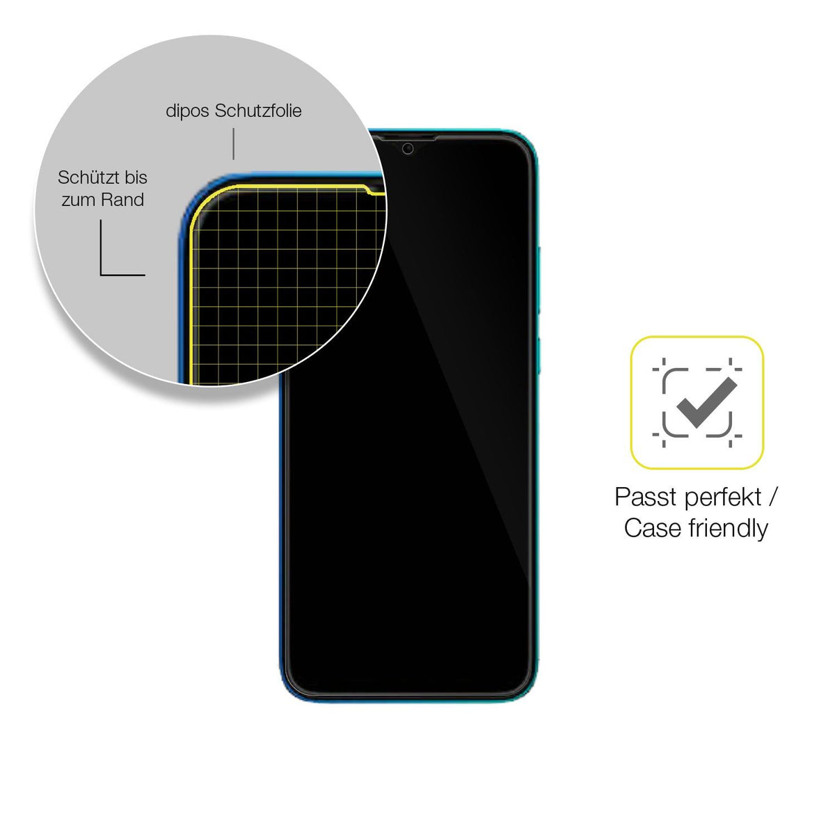 2x 3D Full Cover Schutzfolie für Hisense E60 Lite