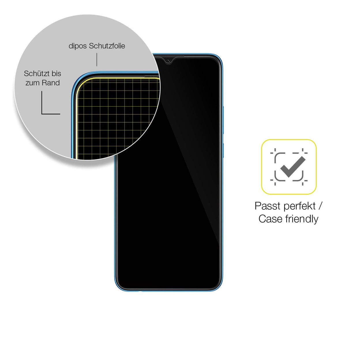3x 3D Full Cover Schutzfolie für Oppo A16K